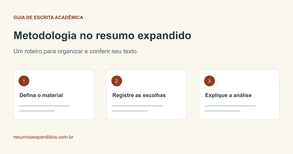 Roteiro visual: Defina o material, Registre as escolhas, Explique a análise