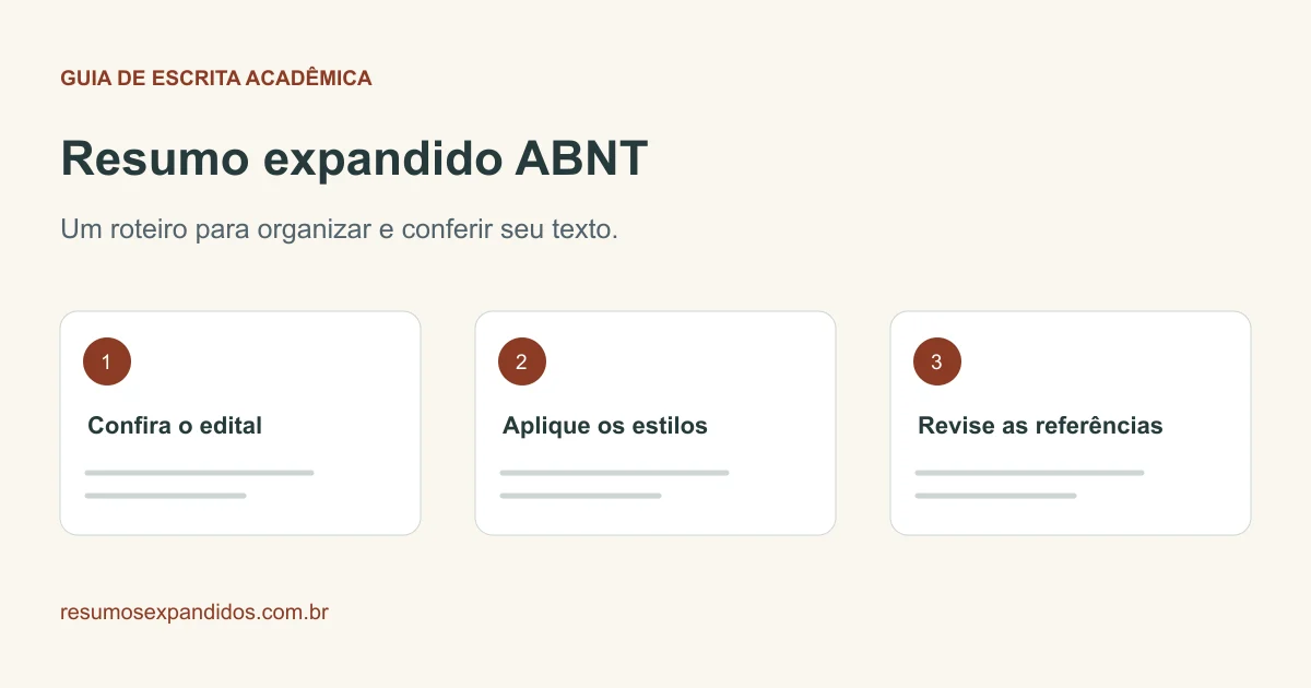 Roteiro visual: Confira o edital, Aplique os estilos, Revise as referências
